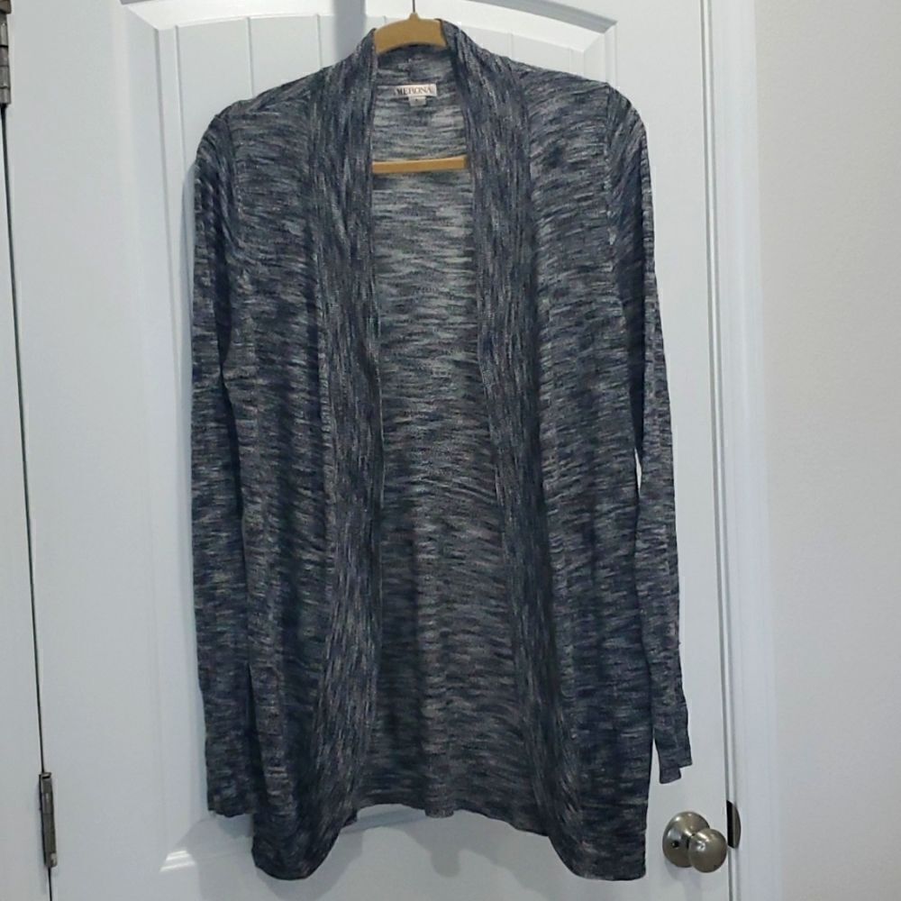 Merona Women’s black/Grey Knit Cardigan,  Size Large